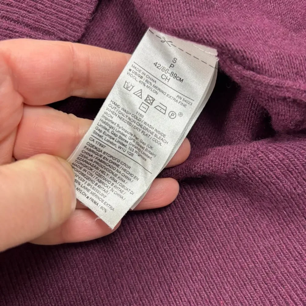 Banana Republic Women's S Purple Crew Pullover Sweater Italian Merino Blend - Picture 3 of 4
